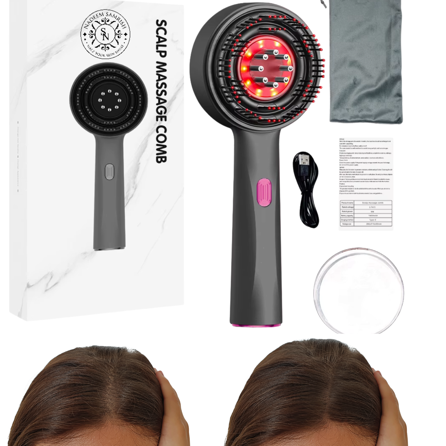 ELECTRIC SCALP MASSAGER HAIR OIL APPLICATOR FOR HAIR GROWTH